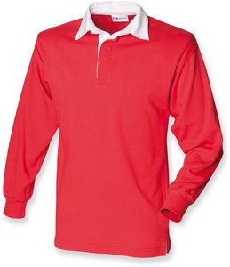 Front Row FR100 - Long Sleeve Plain Rugby Shirt Red