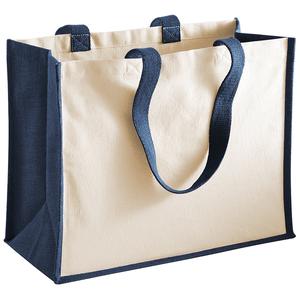 Westford Mill WM422 - Printers jute classic shopper Navy