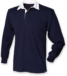 Front Row FR109 - Kids long sleeve plain rugby shirt Navy/Navy