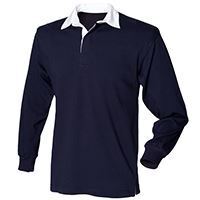 Front Row FR109 - Kids long sleeve plain rugby shirt Navy