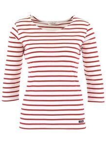 Armor lux AM225 - Cap Coz Ladies’ Breton Shirt Blanc/Braise