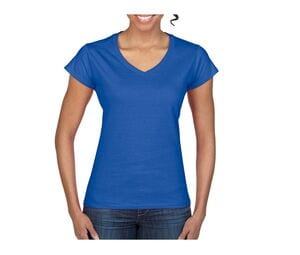 Gildan GN647 - T-shirt för kvinnor V-ringning 100% bomull Royal blue