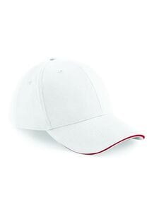 Beechfield BF020 - 6 Panel Sports Cap White/Classic Red