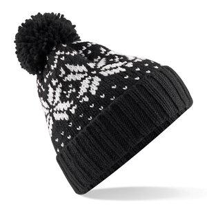 Beechfield BF456 - Fair Isle Snowstar Beanie Black/White