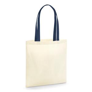 WESTFORD MILL W801C - EARTHAWARE™ ORGANIC BAG FOR LIFE - CONTRAST HANDLES Natural/French Navy