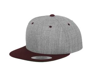 Flexfit 6089MT - Bicolor Snapback Cap Heather Grey / Maroon