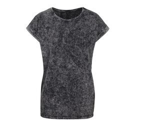 Build Your Brand BY053 - Faded T-shirt för kvinnor Dark Grey/ White