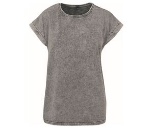 Build Your Brand BY053 - Faded T-shirt för kvinnor Grey / Black
