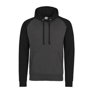 AWDIS JH009 - Baseball sweatshirt Charcoal/ Jet Black