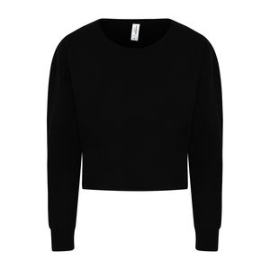 AWDIS JUST HOODS JH035 - Kort tröja för kvinnor Deep Black