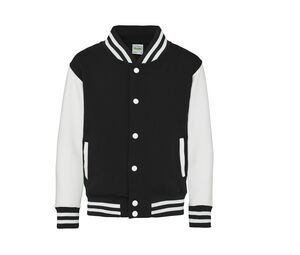 AWDIS JUST HOODS JH043J - Barn baseballtröja Jet Black / White