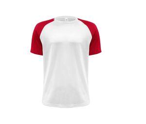 JHK JK905 - Sport Baseball T-shirt White / Red