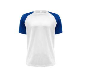 JHK JK905 - Sport Baseball T-shirt White / Royal Blue