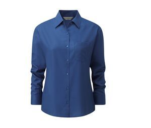 Russell Collection JZ34F - Poplin skjorta kvinnor Royal blue