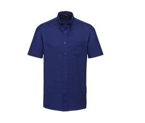 Russell Collection JZ933 - Oxford bomulls kortärmad skjorta för män Bright Royal