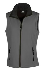 Result R232F - Core Ladies Printable Softshell Bodywarmer Charcoal/ Black