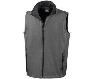 Result RS232 - Mens Printable Soft-Shell Bodywarmer Charcoal/ Black