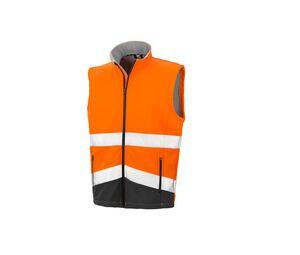 Result RS451 - Bodywarmer Softshell de travail haute visibilité Fluorescent Orange/ Black