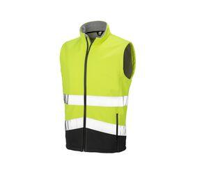 Result RS451 - Bodywarmer Softshell de travail haute visibilité Fluorescent Yellow / Black