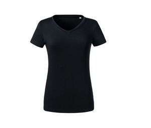 Russell RU103F - Ekologisk T-shirt med V-ringning för kvinnor Black