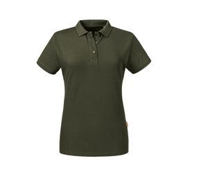 Russell RU508F - Ekologisk pikétröja för kvinnor Dark Olive