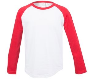 SF Mini SM271 - Långärmad baseboll-T-shirt för barn White / Red