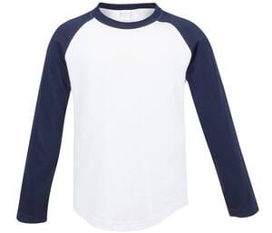 SF Mini SM271 - Långärmad baseboll-T-shirt för barn White/ Oxford Navy