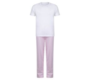 Towel city TC059 - Barnpyjamasuppsättning White / Pink Stripes