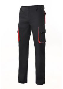 VELILLA V3004 - Tvåfärgade byxor med flera fickor Black / Red