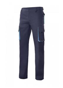 VELILLA V3004 - Tvåfärgade byxor med flera fickor Navy / Sky Blue
