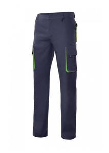 VELILLA V3004 - Tvåfärgade byxor med flera fickor Navy/Lime
