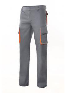 VELILLA V3004 - Tvåfärgade byxor med flera fickor Grey/ Orange