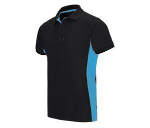 VELILLA V5504 - POLO BICOLORE MANCHES COURTES Black / Sky Blue