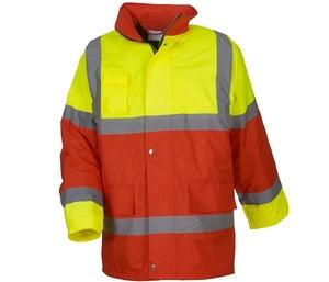 Yoko YK303 - High visibility contrast parka Hi Vis Yellow / Red