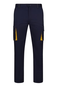 Velilla 103024S - TWO-TONE STRETCH TROUSERS NAVY BLUE/YELLOW