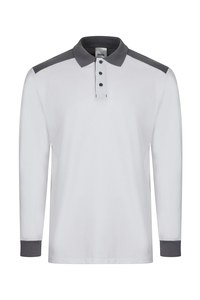 Velilla 105529S - BICOLOR LONG SLEEVE STRETCH POLO White/Grey