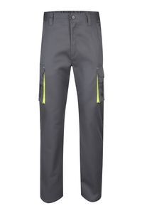 Velilla 103008S - TWO-TONE STRETCH TROUSERS GREY/HI-VIS YELLOW