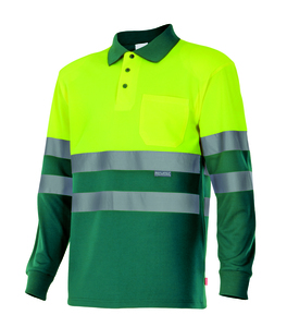 Velilla 175 - HV LS TWO-TONE POLO GREEN/HI-VIS YELLOW