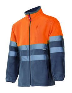 Velilla 183 - HV TWO-TONE FLEECE JACKET GREY/HI-VIS ORANGE